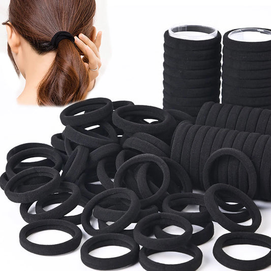 High Elasticity Black Hair Ties for Women & Girls - Hairbands